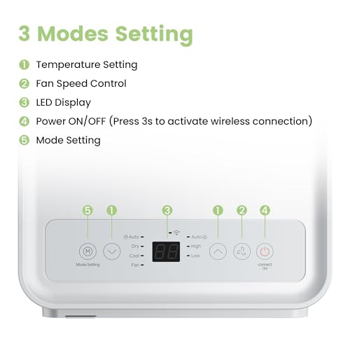 Aire Acondicionado Portátil Comfee Breezy Cool Pro 2.6 – 9000 BTU, 3 en 1, Control por App, Blanco