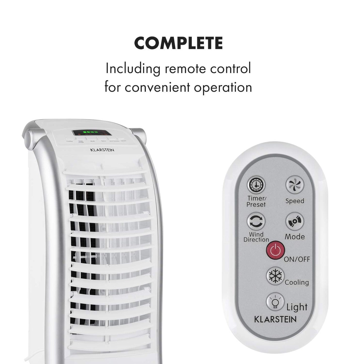 Klarstein Aire Acondicionado Portátil 4 en 1 Silencioso con Humidificador, Purificador y Ventilador
