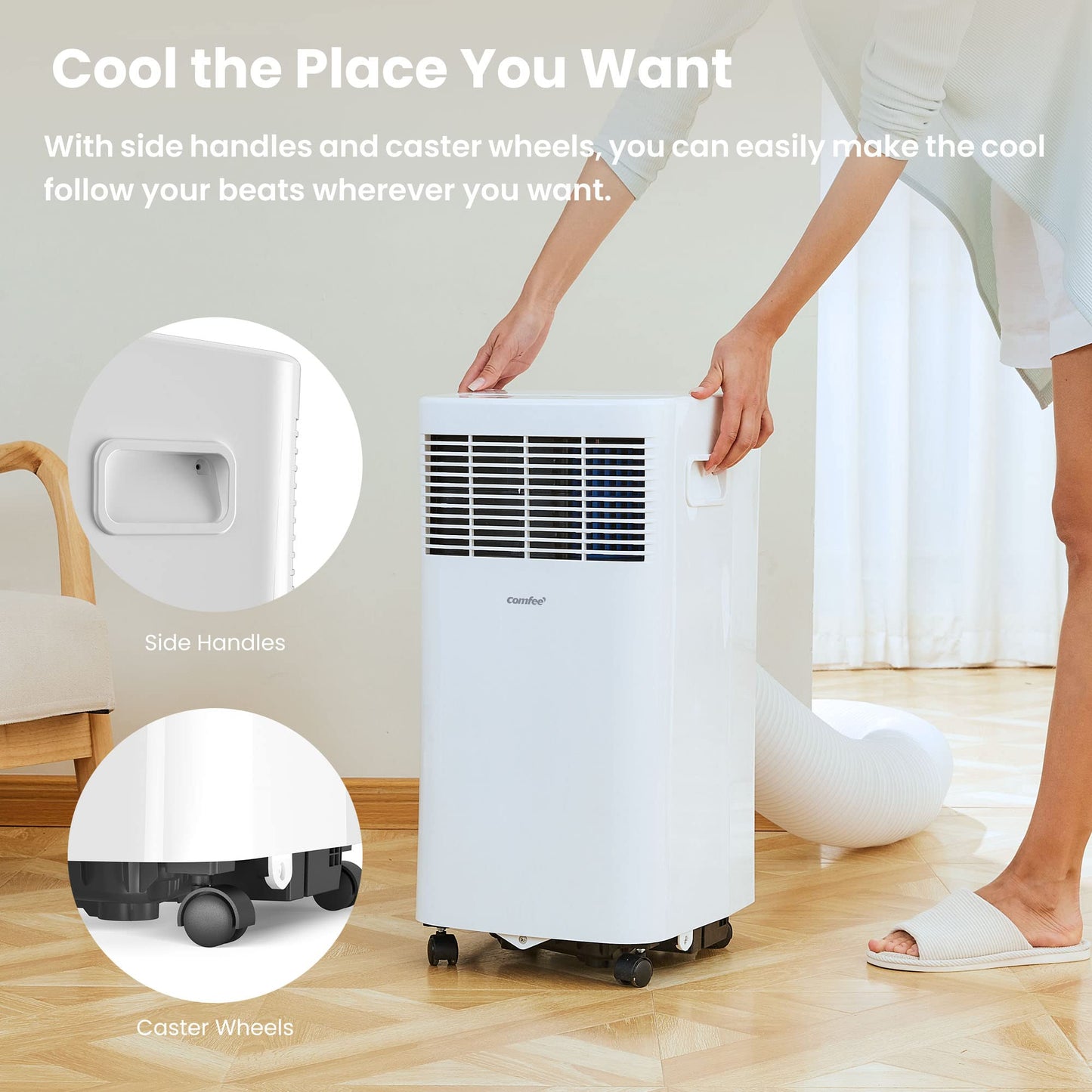 Comfee Aire Acondicionado Portátil 5000BTU Silencioso 3 en 1 con Mando a Distancia