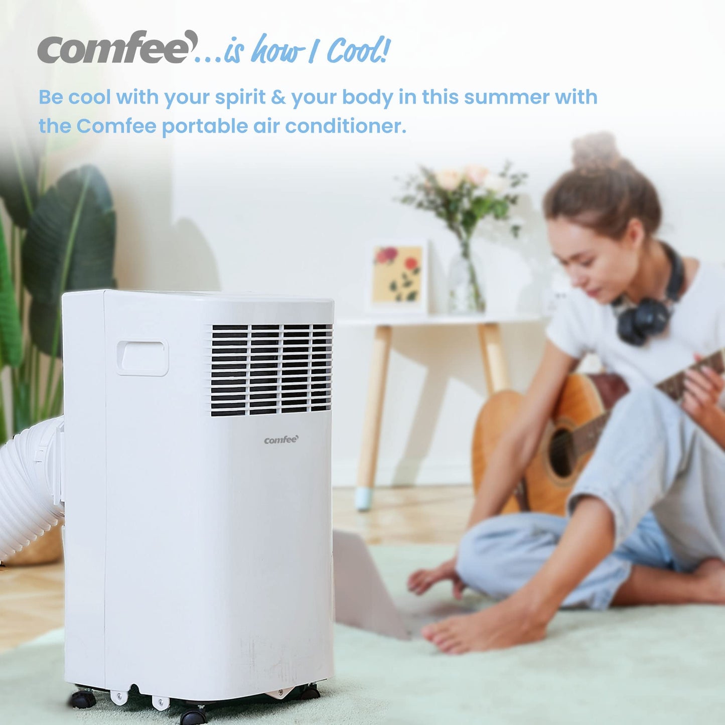 Comfee Aire Acondicionado Portátil 5000BTU Silencioso 3 en 1 con Mando a Distancia