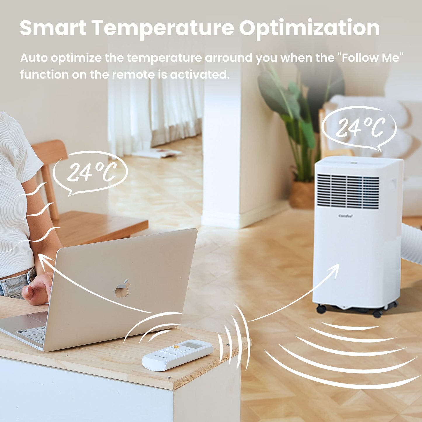 Comfee Aire Acondicionado Portátil 5000BTU Silencioso 3 en 1 con Mando a Distancia
