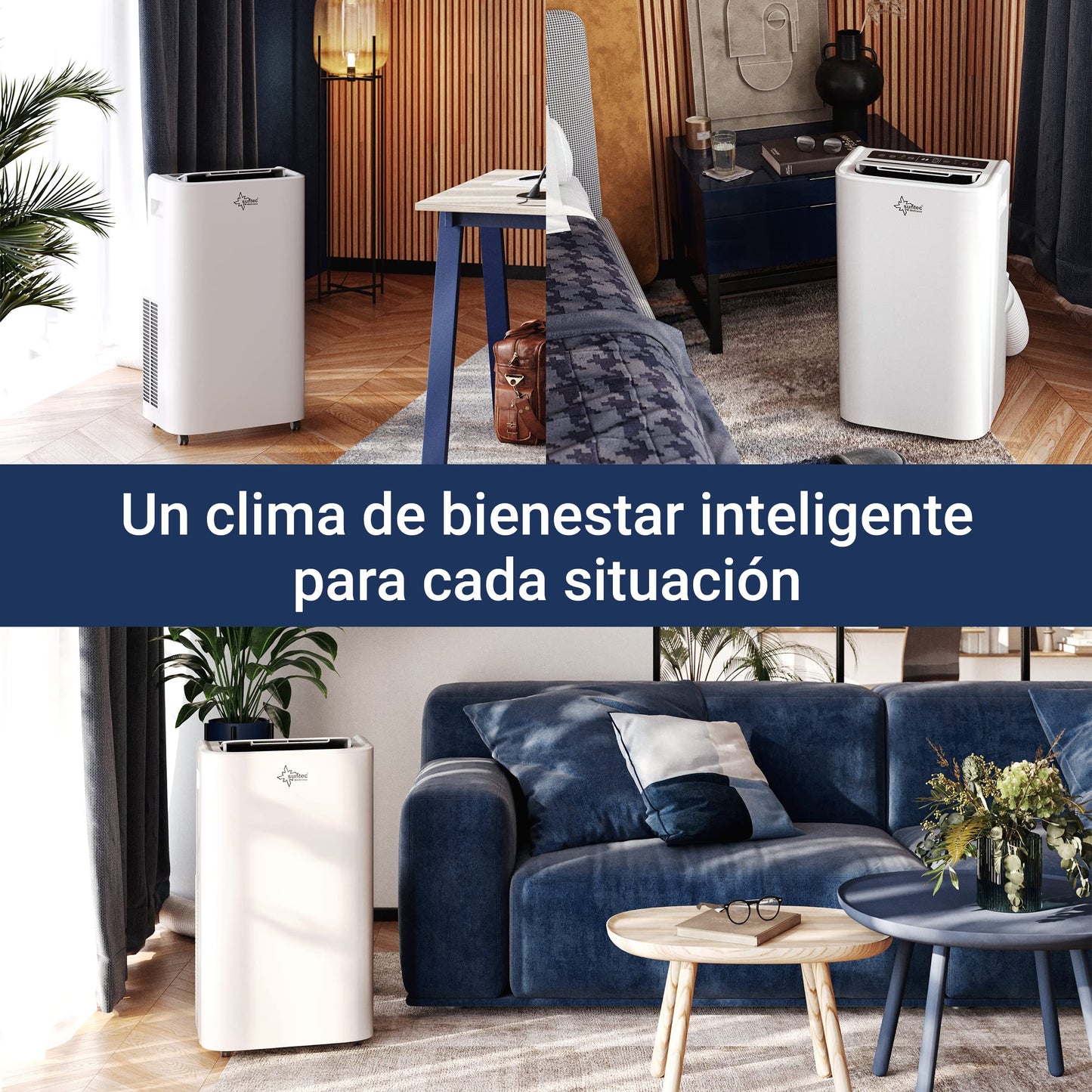 SUNTEC Coolfixx 12000 BTU Aire Acondicionado Móvil Silencioso con App para Habitaciones hasta 60 m²