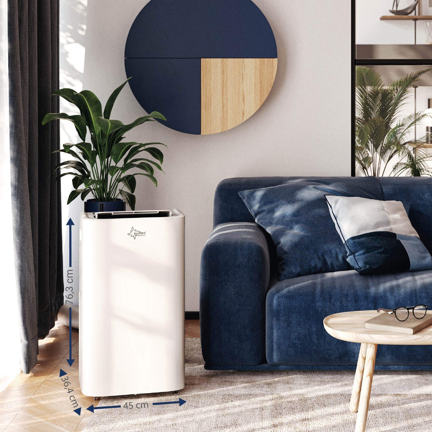 SUNTEC Coolfixx 12000 BTU Aire Acondicionado Móvil Silencioso con App para Habitaciones hasta 60 m²