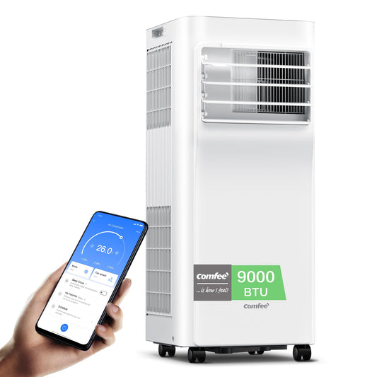Aire Acondicionado Portátil Comfee Breezy Cool Pro 2.6 – 9000 BTU, 3 en 1, Control por App, Blanco
