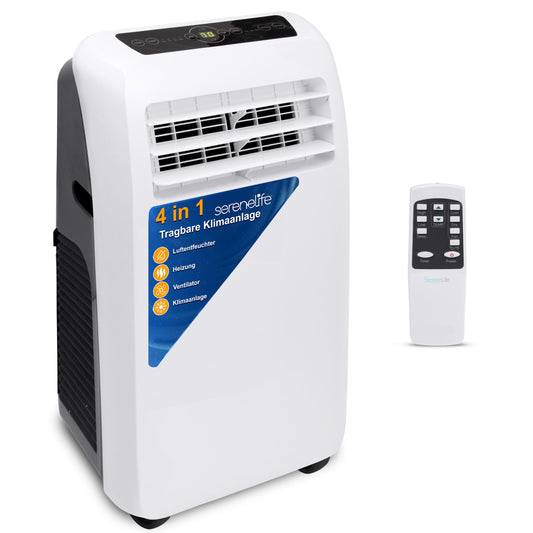 Aire Acondicionado Móvil SereneLife 4 en 1 – 9000 BTU, Con Calefacción y Deshumidificador